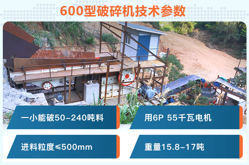 600型破碎機一小時能破多少料？用多少千瓦電機？
